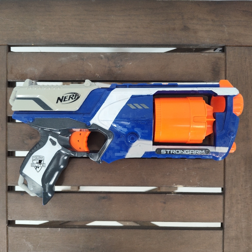 Nerf Strongarm Blaster - Blue, Orange, and White